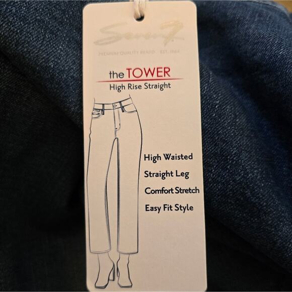 Seven7 The Tower High Rise Medium Wash Ripped Knee Cropped Jeans Plus Size 20 - Picture 11 of 11